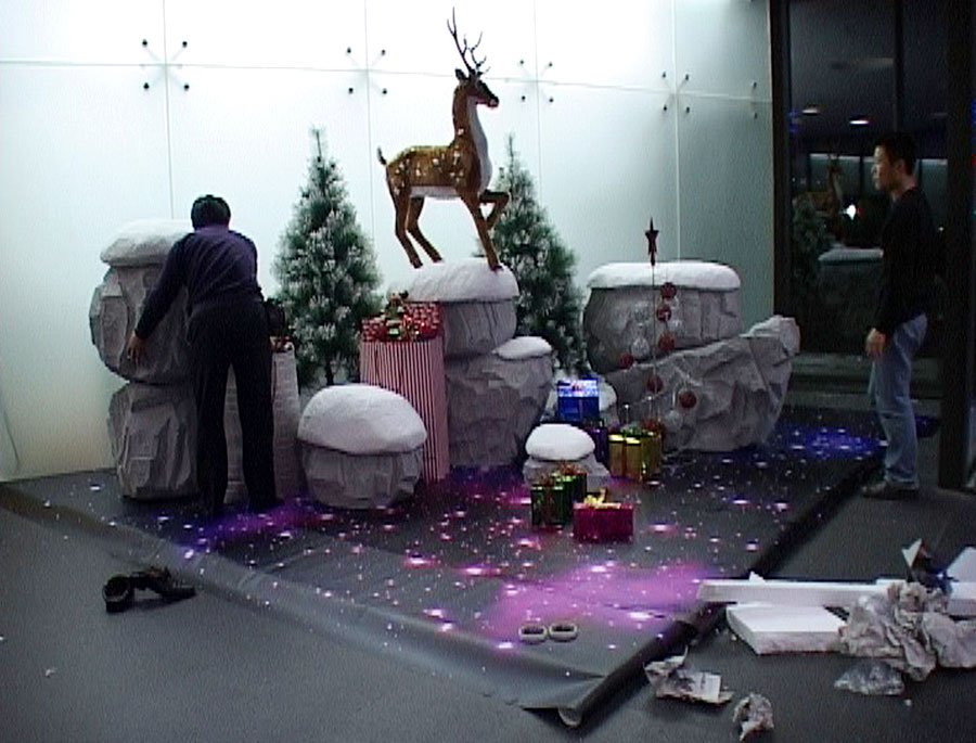 萬科圣誕節氛圍營造-萬科總部布置開始7